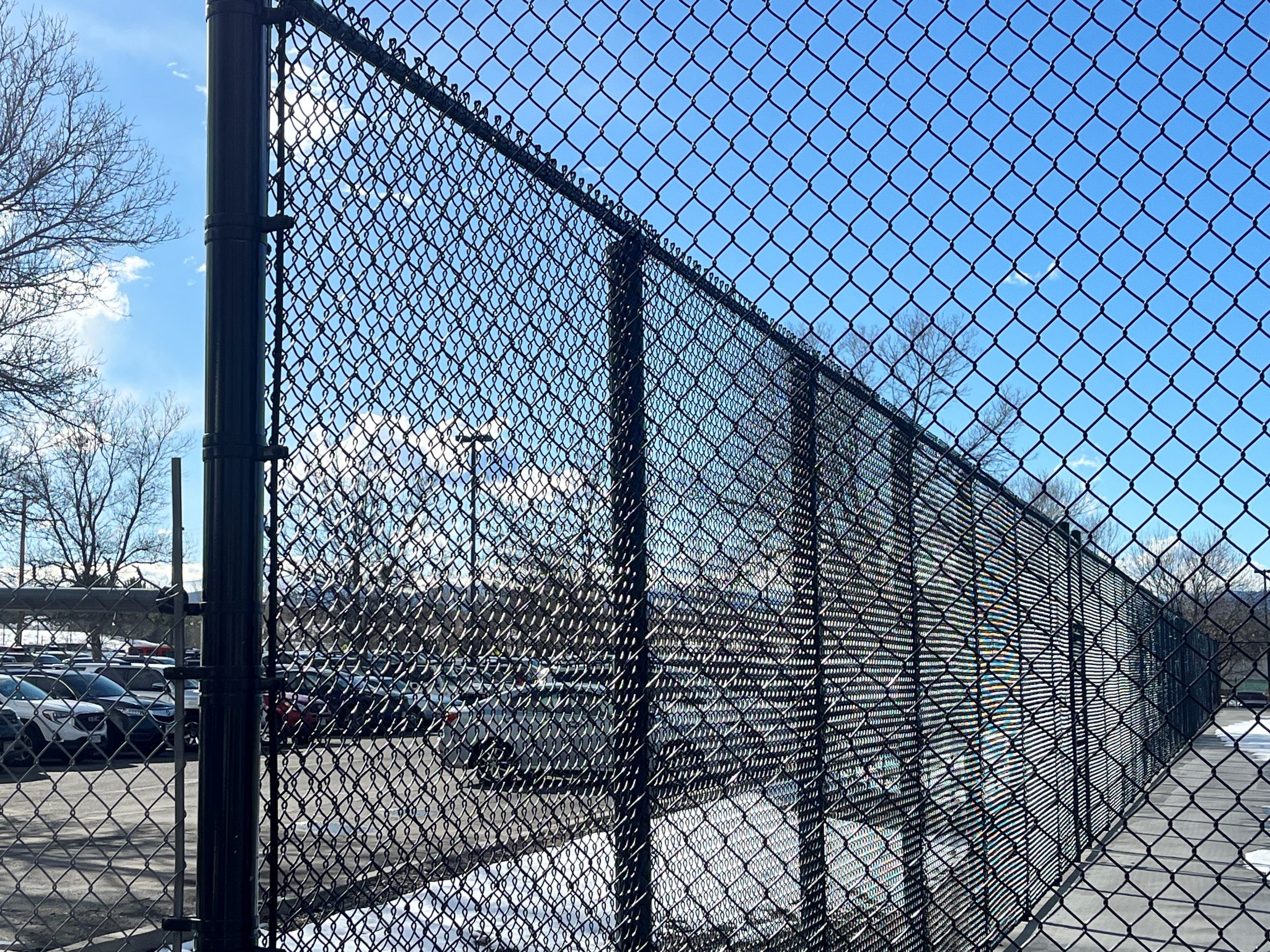 black chain link fence
